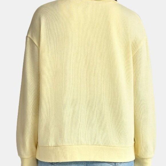Time and Tru womens half zip fleece sweatshirt NWT yellow M - Picture 2 of 4